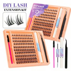 Shein Huicop DIY Eyelash Extensions Kit 120 Pcs glue+Tweezers