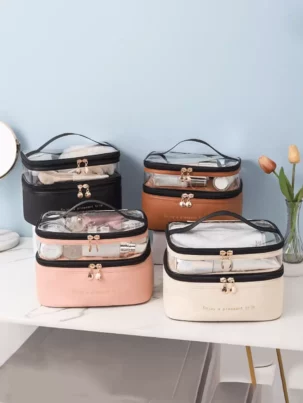 Shein 1 Piece Double Layer Large Capacity Cosmetic Bag