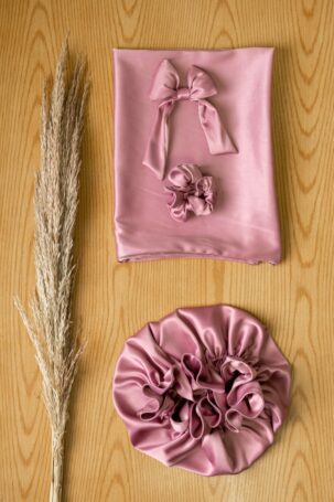 Re.MooN Set Satin Bonnet + Pillowcase + scrunchies + gift