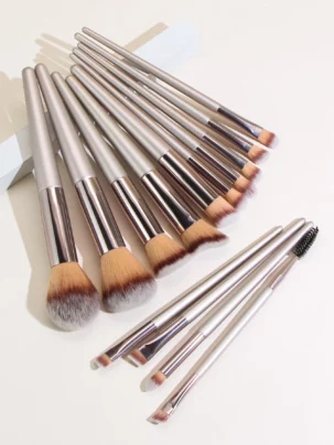 Shein 14pcs Champagne Gold Makeup Brush Set