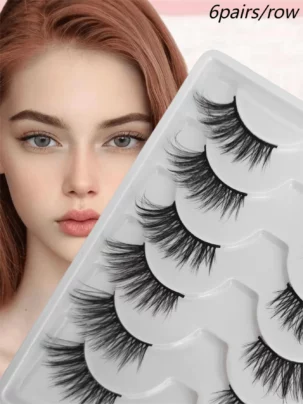 shein 6 pairs Set Cat Eye Style Natural Short