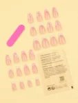 Shein 24pcs Summer Model Short Nails Pink French