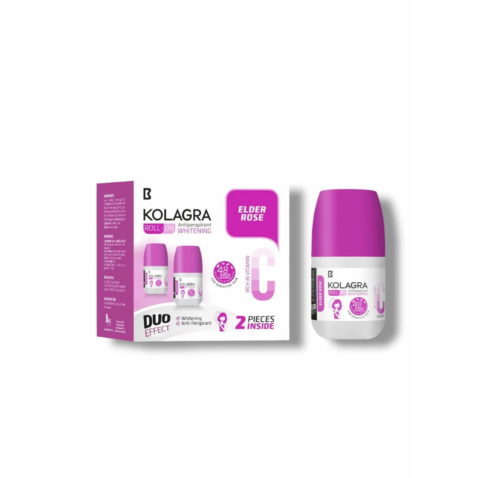 Kolagra whitening Roll on 2*1 promopack 1+1 Elder Rose