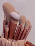 Shein 13pcs brown Makeup Brushes with bag