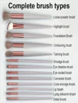 Shein 13pcs brown Makeup Brushes with bag