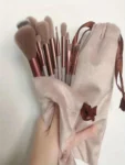 Shein 13pcs brown Makeup Brushes with bag