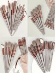 Shein 13pcs brown Makeup Brushes with bag