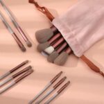 Shein 13pcs brown Makeup Brushes with bag
