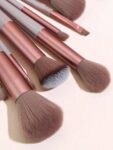 Shein 13pcs brown Makeup Brushes + spong and puff