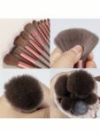 Shein 13pcs brown Makeup Brushes + spong and puff