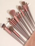 Shein 13pcs brown Makeup Brushes + spong and puff