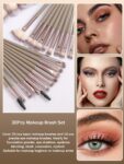 Shein 20 pcs Champagne Gold Makeup Brush Set
