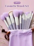 Shein 13 pcs makeup brush set + brush + 2 sponges