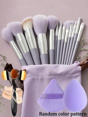 Shein 13 pcs makeup brush set + brush + 2 sponges