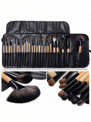 Shein 24 Pcs Makeup Brush beige Set with bag