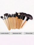 Shein 24 Pcs Makeup Brush beige Set with bag