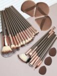 Shein 20pcs Makeup Brush Set + 2 spong + 3 puff + 3 mini finger