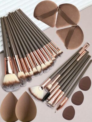 Shein 20pcs Makeup Brush Set + 2 spong + 3 puff + 3 mini finger