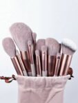 Shein 13pcs brown Makeup Brushes with bag