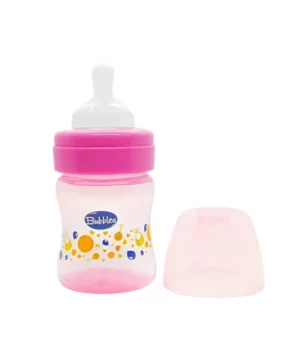 Bubbles Classic feeding bottle without hand 120 ml pink