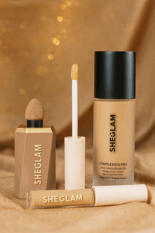 SHEGLAM Concealer +Shimmer Liquid Bronzer +COMPLEXION PRO MATTE FOUNDATION