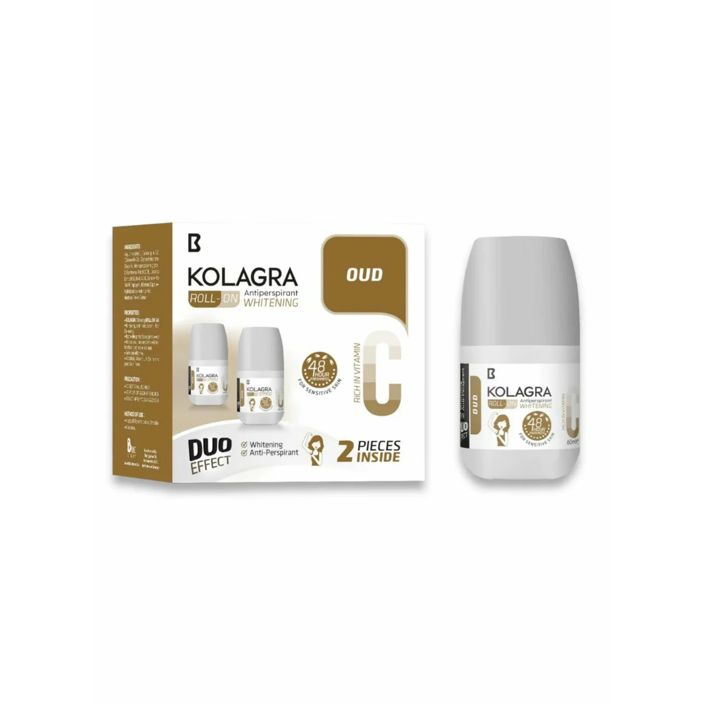 Kolagra Roll On Whitening Deodorant Oud 2 Pcs