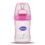 Bubbles Classic feeding bottle without hand 120 ml pink