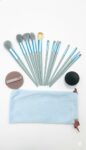 Shein 13pcs Blue Makeup Brushes Set + 2 Sponge