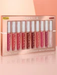 CAKAILA Matte Lipstick and Lip Lacquer Moisturizing 10 pcs