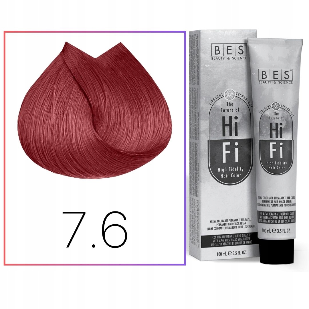 BES HI-FI Hair Color 7.6 100ml BES HI-FI Hair Color 7.6 100ml