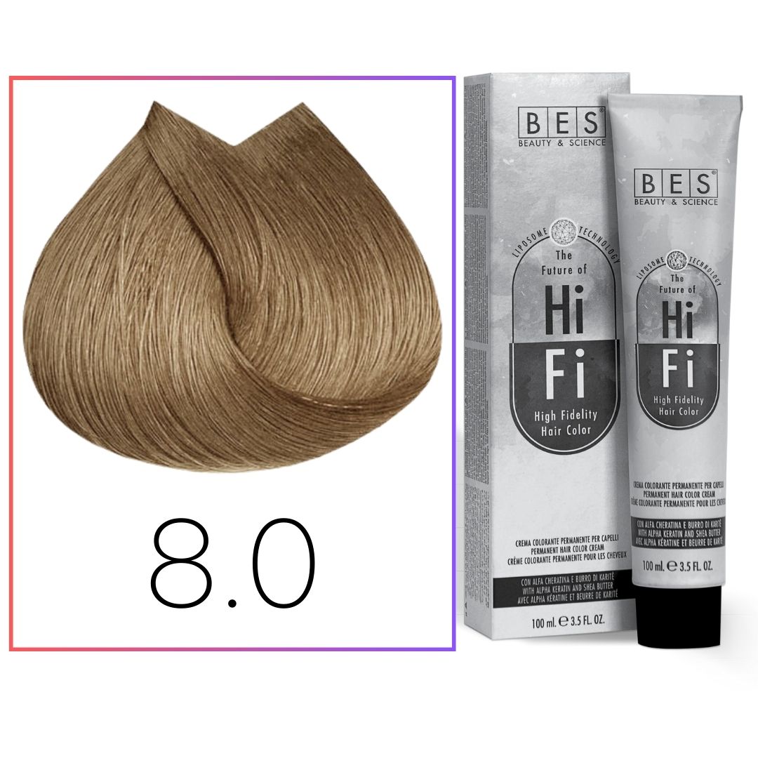 BES HI-FI Hair Color 8.0 100ml BES HI-FI Hair Color 8.0 100ml