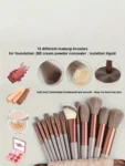 Shein 13pcs coffee Makeup Brushes + Puff And Sponge