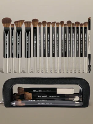 Shein Maange Makeup Brush Set 18 Pcs With Bag Black