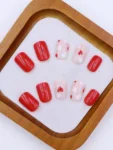 Shein 24pcs Red Heart Press on Nails