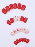 Shein 24pcs Red Heart Press on Nails