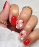 Shein 24pcs Red Heart Press on Nails