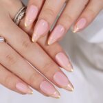 Shein 24Pcs Gold Double French Tips Press on Nails