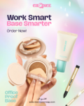 Office-Proof Base(Sheglam Pore No More Primer +Sheglam Lock And Go Long Lasting Cushion Foundation +SHEGLAM Bold Moves Kohl Cream Eyeliner Pencil)