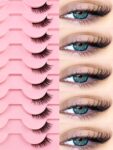 Shein 10 pairs of natural-looking crisscross cat-eye lashes