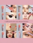 Shein Makeup Brush Set Pink 13pcs +sponge