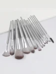 Mulynsie Makeup Brush Set Silver 14Pcs