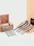 Mulynsie Makeup Brush Set Silver 14Pcs