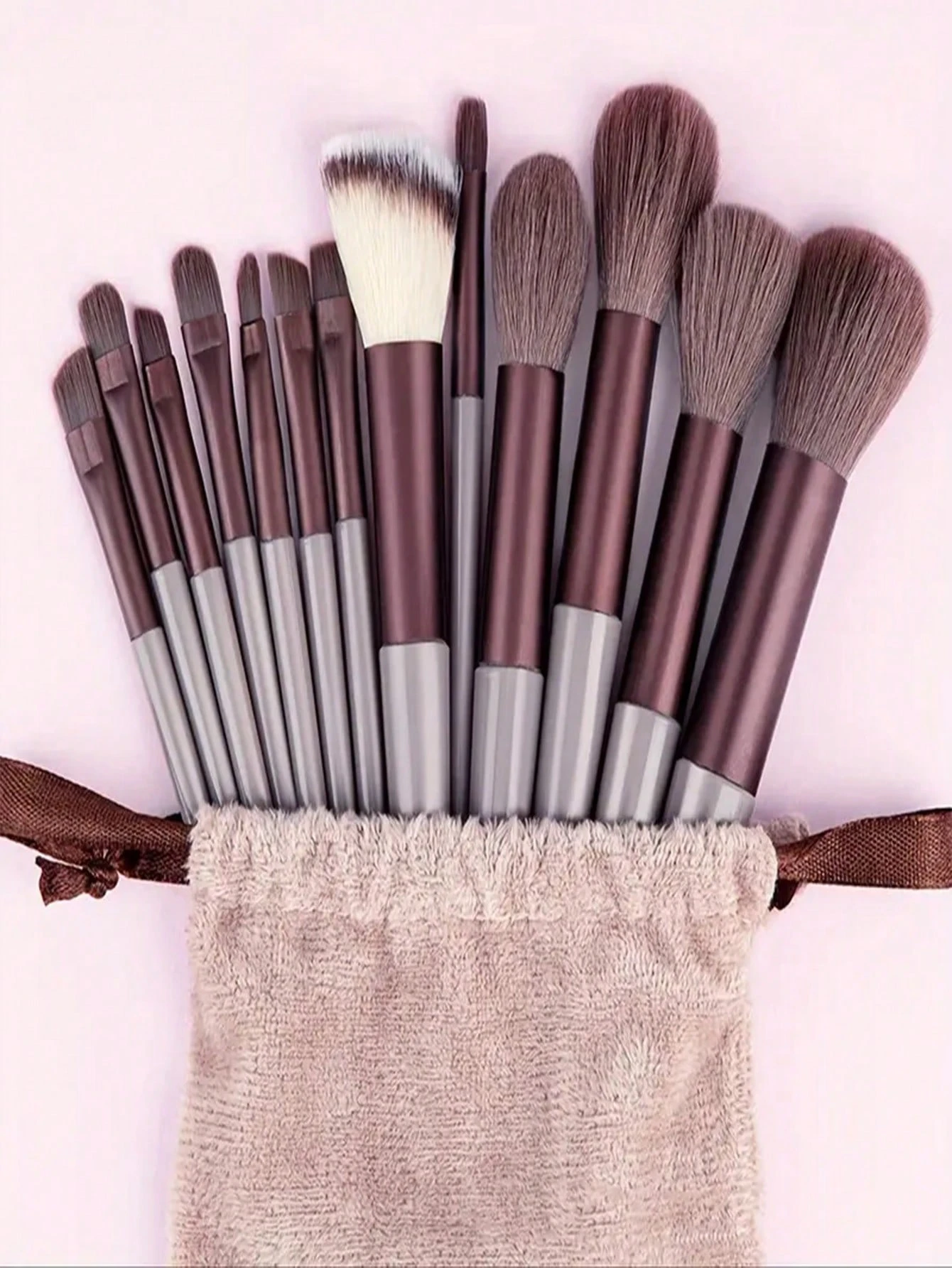 Shein Professional Makeup Brush Set Brown 13Pcs Shein Professional Makeup Brush Set Brown 13Pcs