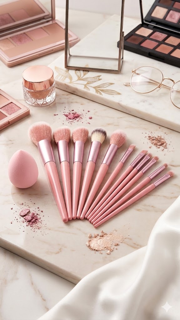 Shein Makeup Brush Set Pink 13pcs +sponge Shein Makeup Brush Set Pink 13pcs +sponge