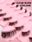 Shein 10 pairs of natural-looking crisscross cat-eye lashes