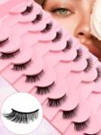 Shein 10 pairs of natural-looking crisscross cat-eye lashes