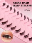 Shein 10 pairs of natural-looking crisscross cat-eye lashes