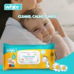 White Baby Wipes With Chamomile 1+1